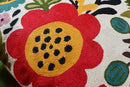 Red Polish Floral Pillow Cover Bird Flower Pillowcase Floral Outdoor Suzani Cushions Flowery Throw Chair Cushion Farmhouse Pillowsham Hand Embroidered Wool 18x18 Inch by CozyNest Decor