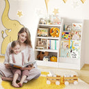 4 Tier Kids Bookshelf Set of 2, 4 Layer Sling Kids Book Shelf for Kids Rooms,Wood Children Bookcase,Baby Storage Book Rack,Toddler Bookshelf, Book and Toy Organizer,Book Display Shelf for Nursery by TinyTreasures Baby Boutique