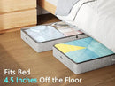 2-Pack Under Bed Storage Containers, 4.5 Inches Tall Low Profile Underbed Clothes Storage Organizer Bin with Sturdy Sidewalls/Bottom, Underbed Storage Bins 2 Storage Thin Bins by CozyNest Decor