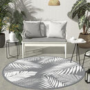 GENIMO Outdoor Rug 8' Round Waterproof for Patios Clearance, Reversible Outdoor Plastic Straw Camping Rug Carpet, Large Area Rugs Mats for RV, Camper, Deck, Balcony, Porch, Beach, Picnic, Grey&White by CozyNest Decor