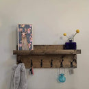 Coat Rack with Shelf Wall Mounted with Storage (Choose Your Length) Towel Rack Entryway Organizer Key Hooks (32" L (8 Hooks)) by CozyNest Decor