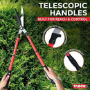TABOR TOOLS B212A Telescopic Hedge Shears with Wavy Blade and Extendable Steel Handles. Extendable Manual Hedge Clippers for Trimming Borders, Boxwood, and Tall Bushes. by GreenHaven Gardens