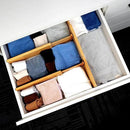 Utoplike Bamboo Dresser Drawer Dividers, 4'' High Adjustable Drawer Organizers for Clothing, Spring Loaded, Works in Kitchen, Bathroom, Bedroom, Drawer, Desk, 4 pcs by CozyNest Decor