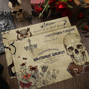 Umigy 6 Pcs Halloween Placemats 12"x18" Gothic Bat Placemats Kitchen Decoration Washable Witch Place Mats Rectangle Skull Table Mats for Halloween Dining Table Accessories(Poster Style) by CozyNest Decor