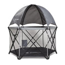Baby Delight Go with Me Eclipse Deluxe Portable Playard | Playpen | Sun Canopy | Indoor and Outdoor | Ultra Padded Nylon Floor | Grey by TinyTreasures Baby Boutique