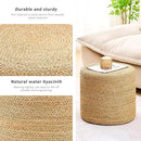 Handwoven Ottoman Pouf, Natural Seagrass Footstool, Round Braided Outdoor Seat with Sturdy Frame, Boho Accent Stool for Patio, Balcony, or Garden (Seagrass) by CozyNest Decor