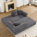 Convertible Sleeper Sofa Bed with Pillow, 4-in-1 Corduroy Folding Mattress Couch with Fixed-Shape Frame, Futon Fold Out Floor Sofa Cama Lounge Couch for Living Room Bedroom Studio, Grey by CozyNest Decor