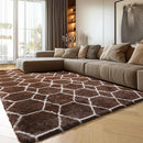 ONASAR 6x9 Area Rugs for Living Room Bedroom, Washable Large Fluffy Brown and White Throw Rug, Geometric Soft Plush Shaggy Fuzzy Floor Carpet for Nursery Kids Girls Boys Teen Dorm Home Office Decor by TinyTreasures Baby Boutique