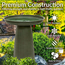 Sunnydaze Gleeful Garden Metal Bird Bath for Outdoors - Large Decorative Iron Birdbath - 23-Inch - Matte Green by GreenHaven Gardens