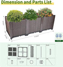 Emalie Deep Raised Garden Beds Large Plastic Planter Box with Drainage Plugs for Veggies Flowers Herbs Deep Root Plants Growing, 47.2" Lx15.7 Wx16.9 H Brown by GreenHaven Gardens