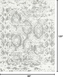Unique Loom Rosso Collection Vintage, Geometric, Bohemian, Traditional, Distressed, Southwestern Area Rug, Rectangular 8' 0" x 10' 0", Light Gray/Ivory by CozyNest Decor