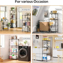 4 Tiers Shelf Metal Storage Shelves Wire Rack Closet Organizers with Wheel for Garage Kitchen Bathroom Laundry Black 11.8" D x 17.7" W x 41.9" H by CozyNest Decor