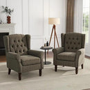 UIXE High Back Accent Chairs Set of 2, Upholstered Armchair in Fabric, Retro Wingback Arm Chair for Living Room, Comfy Single Sofa Bedroom Reading Seat with Solid Wood Legs - Taupe by CozyNest Decor