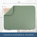 S&T INC. Dish Drying Mat XL, 18” x 24”, Absorbent Microfiber Kitchen Counter Mat, Dish Drying Pad for Dishes, Utensils, Pots and Pans, Extra Large, Sage Green by CozyNest Decor