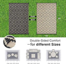 OLANLY Outdoor Rug 6x9 ft Waterproof, Outdoor Plastic Straw Rug with Geometric Pattern Clearance, Reversible RV Mat for Patio, Camping, Balcony, Deck, Backyard, Black & Beige by CozyNest Decor