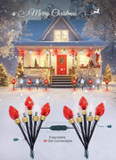 Moonflor Strawberry Jumbo C9 Christmas Pathway Lights Outdoor - 8.5FT 5 LED C9 Walkway Lights Outdoor, Christmas Decoration Outside, Christmas Lights Outdoor for Lawn Holiday Yard, Red & Pure White by GreenHaven Gardens