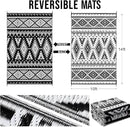 OLANLY Outdoor Rug Waterproof 10x14 ft, Reversible Outdoor Plastic Straw Rug, Boho Patio Rug, Indoor Outdoor Carpet, RV Mat Outside for Patio, Camp, Picnic, Balcony, Deck, Backyard, Black & White by GreenHaven Gardens