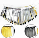 Black Silver Gold Tassel Banner Double Sided Metallic Fabric Pennant Bunting Flag Garland for Graduation Birthday Anniversary Bachelorette Engagement Wedding Bridal Shower Party Decorations Supplies by GreenHaven Gardens