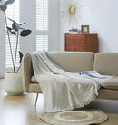 100% Cotton Muslin Throw Blanket for Bed, Couch, Small, Decorative, Soft, Pre-Washed, Breathable and Lightweight Gauze Blanket with Fringes, Suitable for All Seasons, Linen Grey, 50"x60" by CozyNest Decor