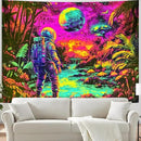 BVBOX Astronaut Space Blacklight Tapestry 79"x59", UV Reactive Astronaut Tropical Rainforest Universe Galaxy Planet Glow in Dark Tapestries, Black Light Neon Upright Poster Wall Hanging Backdrop Decor for Bedroom Living Room by CozyNest Decor