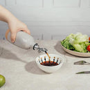 Olive Oil Dispenser Bottle Stoneware Ceramic, Cruet Protects to Reduce Oxidation, Suitable For Storage Of Oil, Vinegar, Coffee Syrups & Other Liquids - Stainless Steel Spout 14Oz by CozyNest Decor