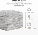 Anji Mountain 22"x22"x16" Handmade & Handcrafted Ottoman Pouf Comfortable Pouf Ottoman Foot Rest & Home Décor Accent for Living Room, Bedroom, Nursery, Kids Room, Patio by CozyNest Decor
