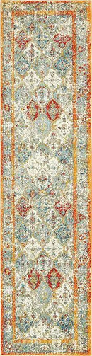 Unique Loom Rosso Collection Vintage, Traditional, Bohemian, Geometric, Distressed, Southwestern Area Rug (2' 7 x 10' 0 Runner, Beige/Orange) by CozyNest Decor