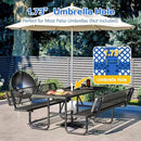 79'' Steel Rectangular Picnic Table for Outdoors, with backrest, Expanded, Lifetime Picnic Table with Umbrella Hole, Heavy Duty Sturdy Commercial Picnic Tables for Garden Courtyard BBQ, Blue by GreenHaven Gardens