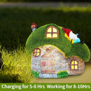 ILLUMINEW House Garden Statues with Solar Lights, LED Cute Flocked Fairy House with Gnomes Garden Figurine, Outdoor Patio Yard Lawn Decorations Gift by GreenHaven Gardens