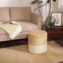 REDEARTH · Cylindrical Pouf Foot Stool Ottoman - Jute Braided Accent Sitting Footrest for The Living Room, Bedroom, Nursery, Patio, Lounge Set of 2 (14.5”x14.5”x16”; Natural Ivory) by CozyNest Decor