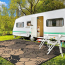GENIMO Outdoor Rug Waterproof for Patio Decor, 8' x 10' Reversible Plastic Straw Floral Camping Carpet, Large Area Rugs Mats for RV, Camper, Deck, Balcony, Porch, Beach, Picnic, Mix-Black & Brown by CozyNest Decor