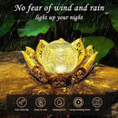 GIGALUMI Solar Lights Outdoor Garden Decor, Adjustable Metal Petal Lotus Flower Lights Crackle Globe Glass Lantern Outdoor Table Decor Waterproof for Patio, Lawn, Pathway, Pond, Christmas Gift by GreenHaven Gardens