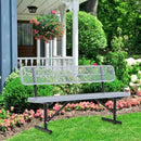 Heavy Duty Park Bench with Back Portable Frame, Outdoor Steel Bench with Backrest, Outdoor Park Bench Expanded Metal Mesh Bench for Lawn, Park, Deck, Garden, Patio, Porch, Black (Gray, 6FT) by GreenHaven Gardens
