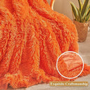 XeGe Luxury Faux Fur Throw, Orange Soft 50x60 Fluffy Blanket, Shaggy Plush Decorative Couch Throw, Cute Furry Bed Throw Fuzzy Office Lap Blanket for Bedroom Living Room Sofa, Orange by CozyNest Decor