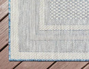 Unique Loom Outdoor Border Collection Area Rug - Soft Border (10' x 13' Rectangle, Blue/ Ivory) by GreenHaven Gardens