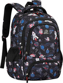Kids Backpack - Astro Black | Durable Elementary School Bag for Boys | 17" Tall | 24L Capacity by TinyTreasures Baby Boutique