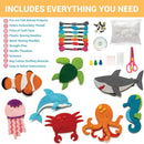 Craftorama Sewing Kit for Kids, Fun and Educational Sea Animal Craft Set for Boys and Girls Age 7-12, Sew Your Own Felt Animals Craft Kit for Beginners, 165 Piece Set by TinyTreasures Baby Boutique