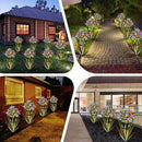 Solar Metal Agave Butterfly Flower Stick Garden Sculpture - Outdoor Christmas Lights With Swaying Butterfly - Solar Powered Gift (2 PCS Light Green) by CozyNest Decor