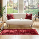 AMTOVO Faux Fur Rug, Burgundy Ultra Soft Fluffy Shag Sheepskin Rug, 2 x 6 ft Runner Area Rugs for Bedroom Sofa Throw Cushion Room Decor, Rectangle by CozyNest Decor