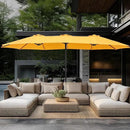 GREEN PARTY 15 ft Rectangle Patio Umbrella with Base Included, Double-Sided Table Umbrella with Crank, Large Outdoor Umbrellas for Patio Poolside Garden Backyard, Gold Yellow by GreenHaven Gardens