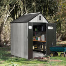 Domi 6x4 FT Outdoor Resin Storage Shed, All-Weather Double-Wall Storage Building for Backyard, Garden, Lawn Tools, Mower, Bike & Pool Equipment, Lockable Doors, Ventilated Roof, Grey by GreenHaven Gardens