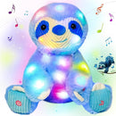 Cuteoy Light-up Singing Plush Blue Sloth LED Musical Stuffed Animal Adjustable Volume Lullaby Plushies Birthday Christmas Toy Gifts for Kids Toddler Girls, 13" by TinyTreasures Baby Boutique