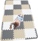 MQIAOHAM® 18 Pieces + 18 Edges Puzzle Play Mats, Soft Baby Play Mat, Kids Interlocking Foam Floor Tiles, Toddlers Carpet Playmats XZ301018-101110112 by TinyTreasures Baby Boutique