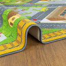 KC Cubs 3x5 Country Farm Construction Car Road Street Rug – Educational Carpet Play Mat for Kids, Toddlers, Nursery, Classroom, Playroom, Baby Daycare by TinyTreasures Baby Boutique