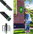 XDW-GIFTS Double Shepherds Hooks for Outdoor, 2-Pack Heavy Duty Garden Pole for Hanging Bird Feeder, Plant Baskets, Solar Light Lanterns, Garden Plant Hanger Stands with 5 Base Prongs by GreenHaven Gardens