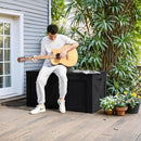 Greesum 120 Gallon Deck Box, Resin Outdoor Storage Container for Patio Furniture, Garden Tools, Pool Accessories, Weatherproof, Lockable, Black by GreenHaven Gardens