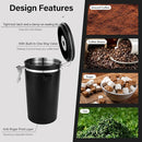 malmo Coffee Canister Set of 3, Airtight Coffee Container with Date Tracker Lid, Stainless Steel Canister for Kitchen Food Storage (Black, 180oz) by CozyNest Decor