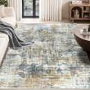 Area Rug Living Room Rugs: 5x7 Abstract Washable Rugs Ultra Soft Carpets with Non-Slip Backing Stain Resistant Carpet for Dining Room Table Bedroom Nursery Indoor Home Office Brown/Gray by TinyTreasures Baby Boutique