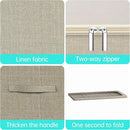 3PCS Under Bed Storage Bins with Metal Frame, Linen Fabric Frame Storage Box Clothes Organizer Bins, Underbed Container with Clear Window (Beige, 15.7 x 13 x 6IN) by CozyNest Decor
