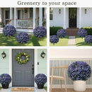 Set of 2 Artificial Boxwood Topiary Ball Trees Outdoor Faux Shrubs Artificial Boxwood Plants with Ground Spike, 24" Lavender Fake Evergreen Tree UV Resistant for Planter,Potted,Fall by GreenHaven Gardens